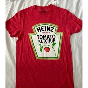 Heinz Tomato Ketchup Graphic T-Shirt Mens Small Red Heather Short Sleeve Tee